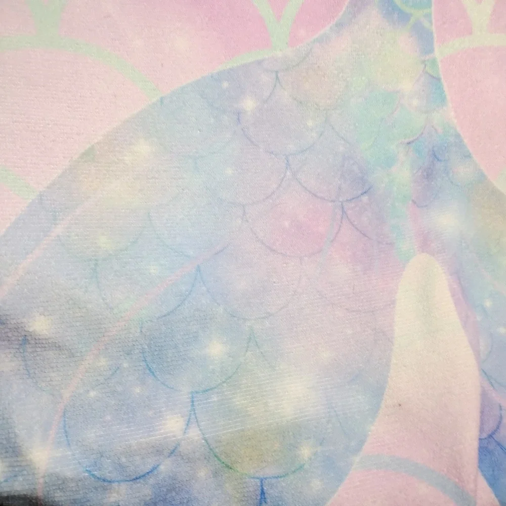 Mermaid Beach Towel Be A Mermaid And Make Waves Pink Blue Shells Starfish 62x31
